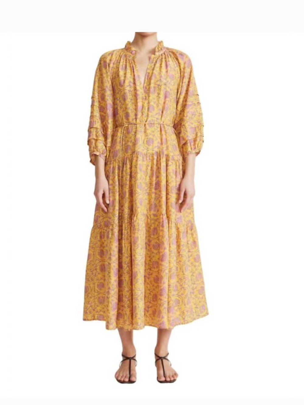 NWT APIECE APART  Trinidad Maxi Dress  Sunfaded Floral Yellow Size XS